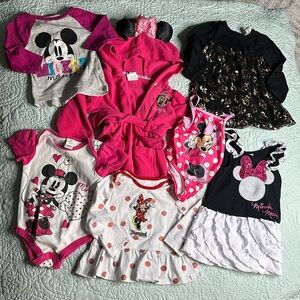 12-18M Disney Minnie, mouse housecoat, dresses, bathing, suit, shirts, onesie